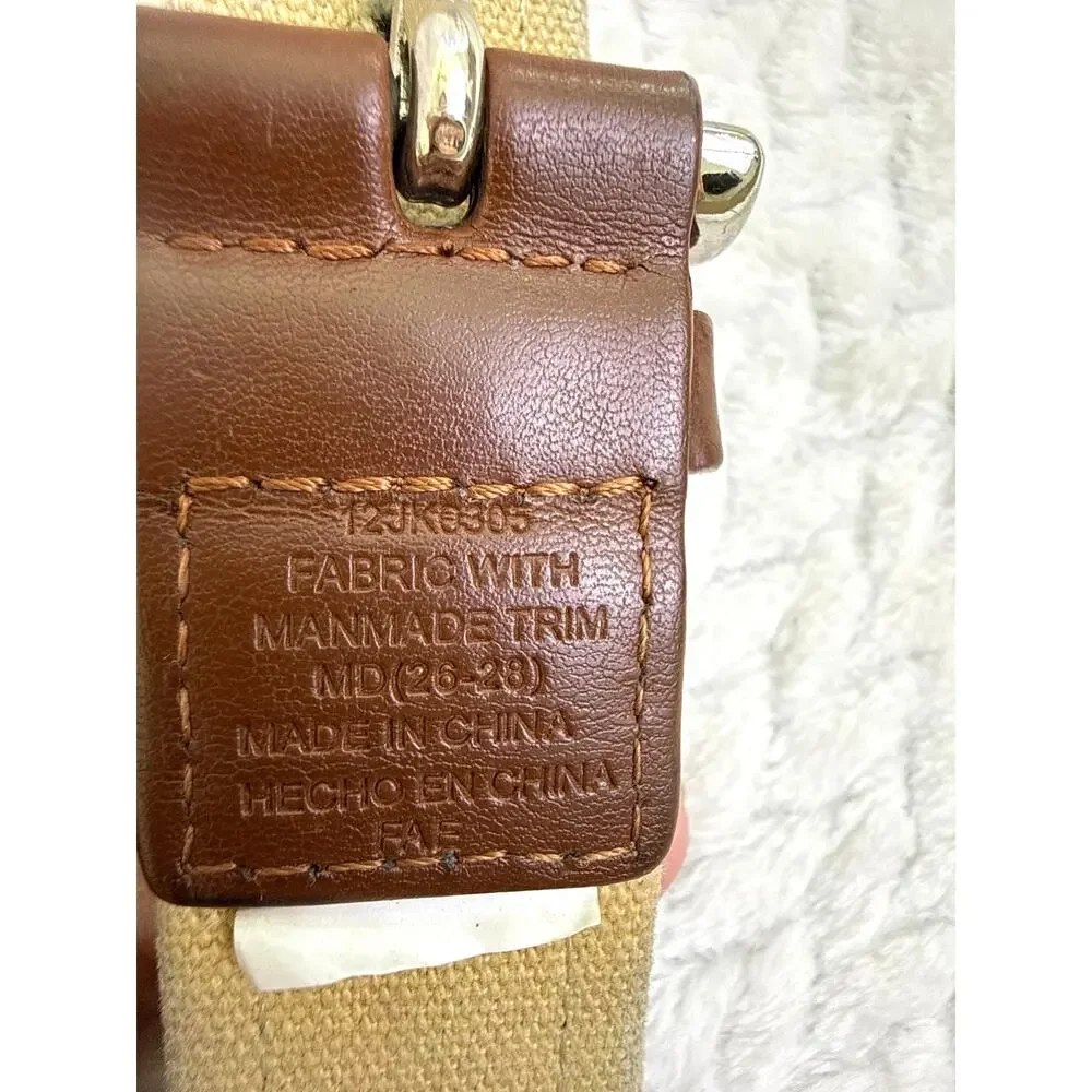 Vineyard Vines Boys Whale Canvas Leather Belt Medium 26-28 Preppy Coastal